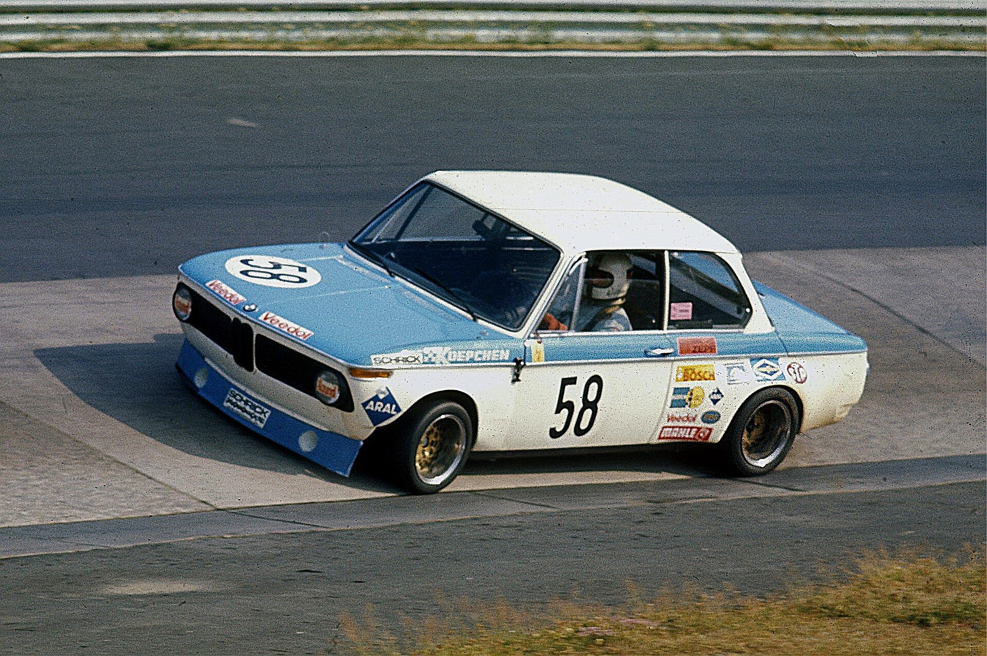 Helmut Kelleners in the Koepchen BMW 2002, practice for a 6-hour race, July 1973